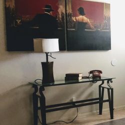 Glass Table Top With Metal Legs
