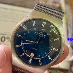 Skagen Sundby Titanium and Charcoal Steel Mesh Watch