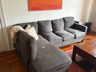 Gray Fabric Sectional Sofa with Chaise