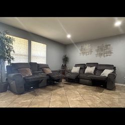 Electric, Reclining Sofa And Reclining Loveseat