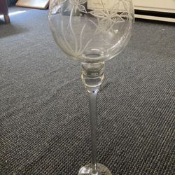Long Stemmed Glass Candle Holder.