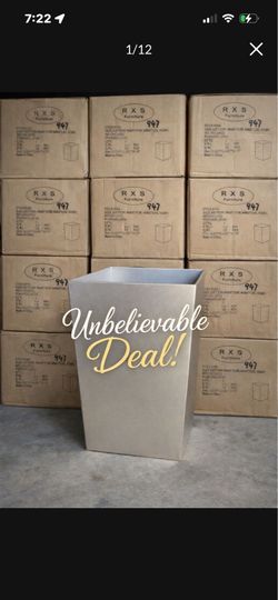 🗑️ BRAND NEW Modern Trash Bins – 14 CASES OF 4 = 56 Total – UNBELIEVABLE DEAL! 🗑️ Delivery Available 🚚