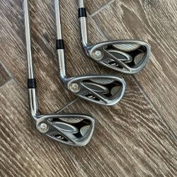 3 Used Men's TaylorMade R7 Right Irons Stiff Steel