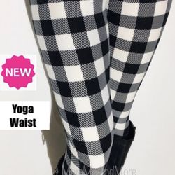 NEW Womens Plaid Pants Leggings Soft As Lularoe OS/TC/TC2 