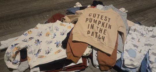 Baby boy 6 to 9 months clothes oneies pants sweaters rompers pjs long sleeves