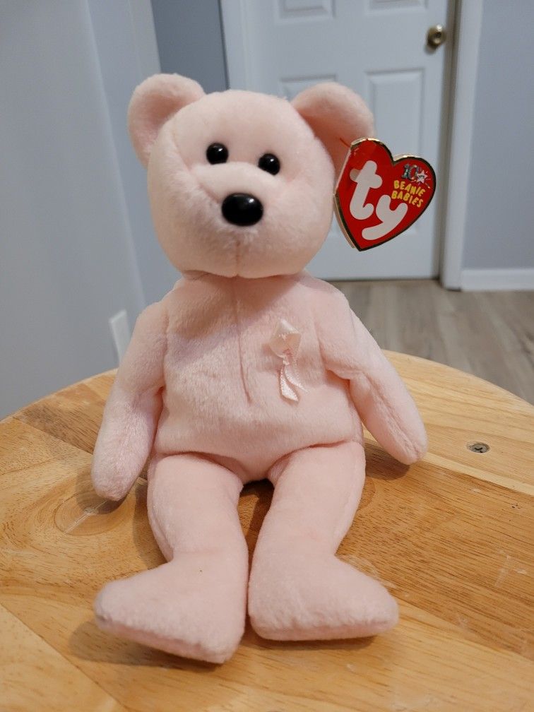 Ty Beanie Baby - Cure Bear Pink 9"