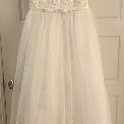  KissAngel Ivory Long Lace Flower Girl Dresses Champagne Less Party Dress