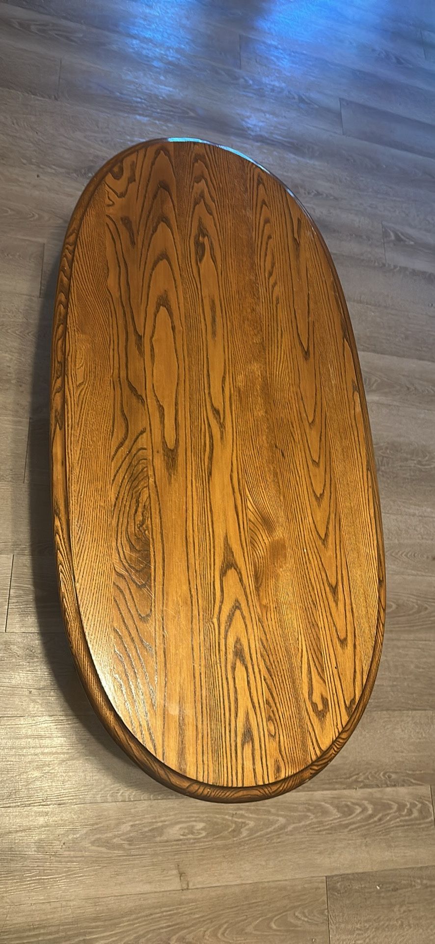 Coffee Table Like New Solid Wood Oval Shape