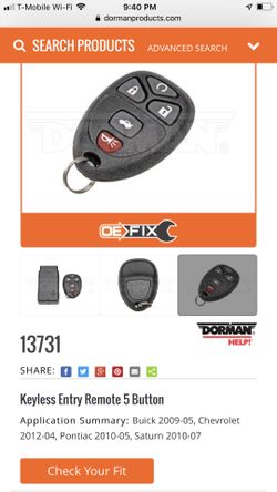 Key fob for Chevy 04-12