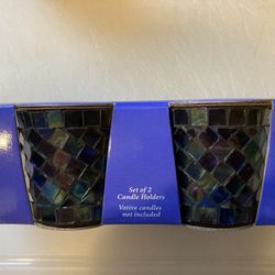 Mosaic Candle Holder Set (2)