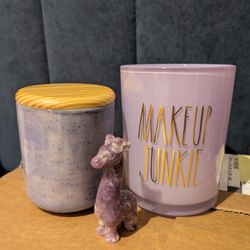 makeup brush holder and jar