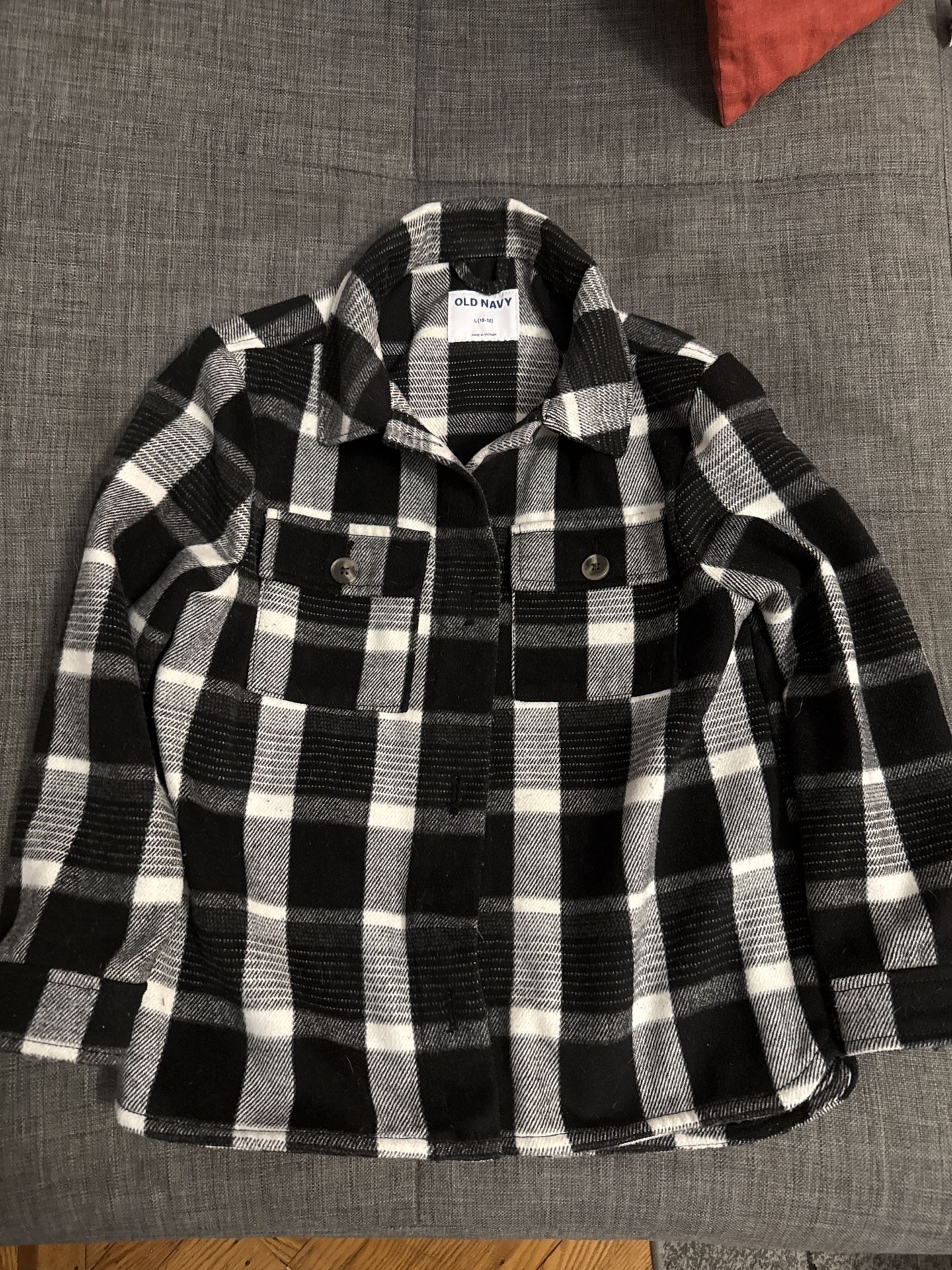 Old Navy Black Plaid Flannel Shacket