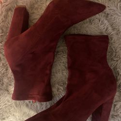 Burgundy Women Boots Size 9 