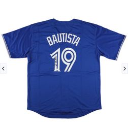 MLB Autographed Jose Bautista Custom Toronto Jersey (Authentic w/ COA)