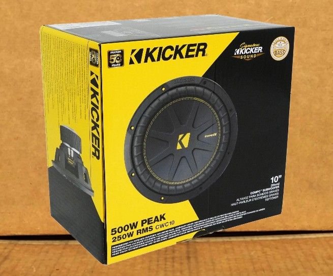 Kicker Bass Speaker 10" Component Subwoofer CompC Series 500 Watts CWCS10 🚨 Payment Options Available 🚨 No Credit Needed 🚨
