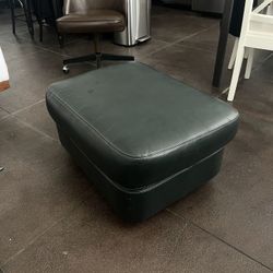 Green Leather Ottoman