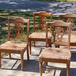 Set Of 4 Dining Or Side Chairs - Wicker