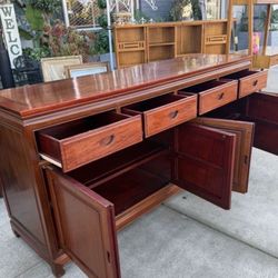 We Also Have Delivery Service Antique Solid Rosewood, Beautiful Buffet Cabinet Perfect For The Holidays