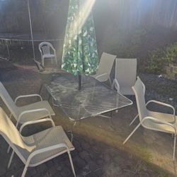 Patio Table And Trampoline 
