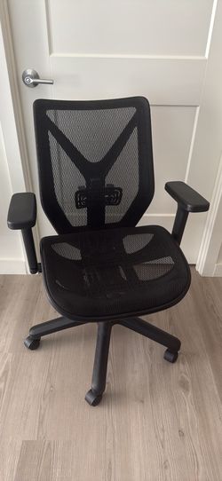 Mesh desk chair with adjustable arms; $75 OBO