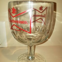 Vintage Budweiser Heavy Glass, Thumbprint Beer Goblet