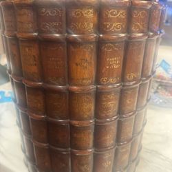 Wood book Trash Pail