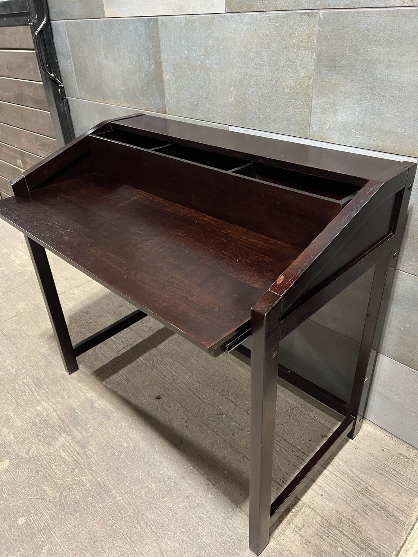 World Market writing desk with slide & hidden storage