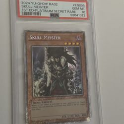 2024 YUGIOH - Skull Meister - 1st Ed - Platinum Secret Rare - EN005 - PSA 10