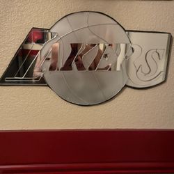 Glass Art  Lakers 9inch And A Half By 18 Inch