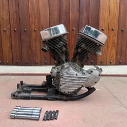 Harley 1950 Panhead Basket Engine.