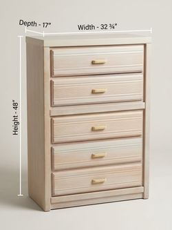Vintage 5-Drawer Tall Dresser / Chest of Drawers