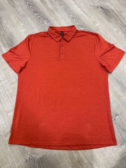 Lululemon Polo Shirt Mens XL Orange Short Sleeve Performance Golf Stretch