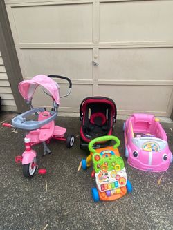 Baby & Toddler Bundle – Tricycle, Car Seat, Walker & Ride-On Car