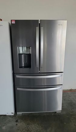 Whirlpool 4‑Door French Door Fridge – Stainless, Water & Ice