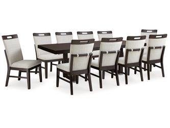 Neymorton Dark Grayish Brown Dining Table w/10 Chairs