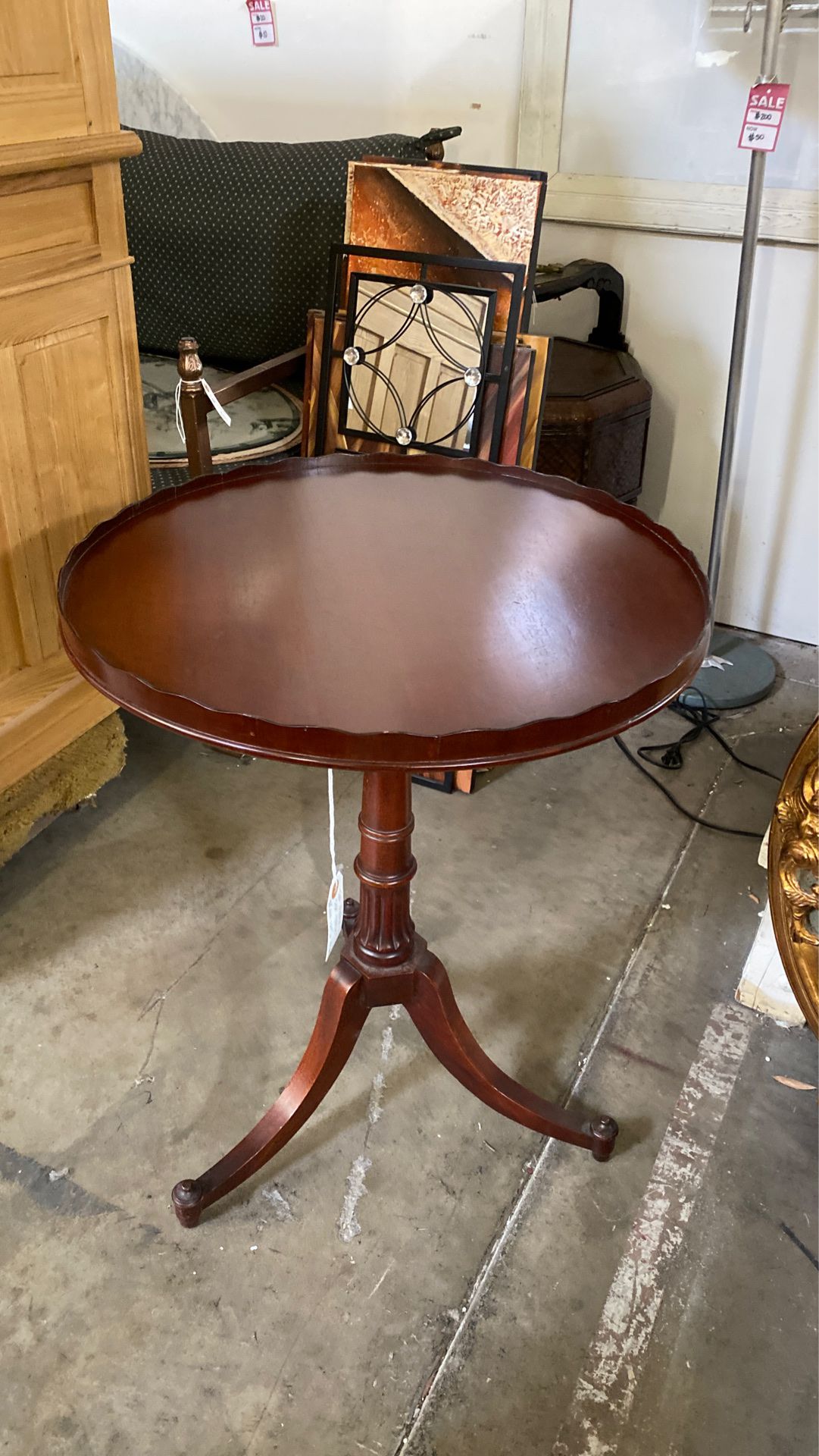 Tall Round Antique Table