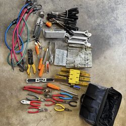 Bag Of Tools, ( Crescent, Wrench, Nut Drivers, Allen‘, Levels, Pliers)