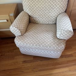 Beige Upholstered Rocking Chair