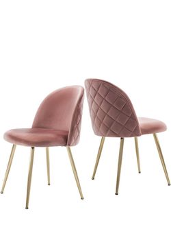 2 Upholstered Velvet Dining Chairs