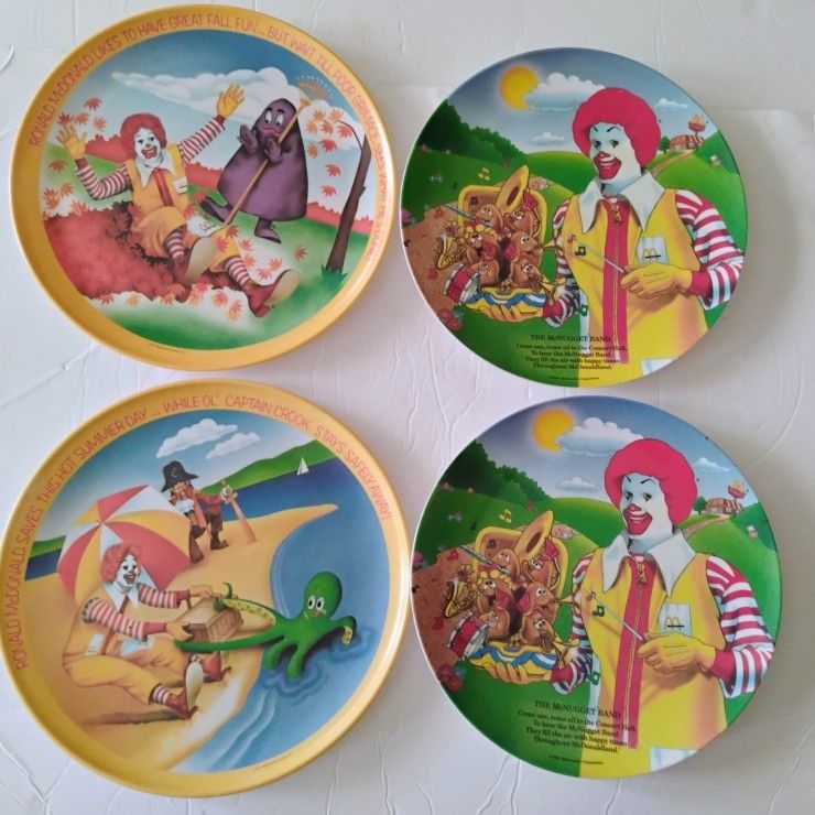 80' McDonald's Plastic Plate×4 マクドナルド絵皿 McDonald's Collector Plastic Plate, 1998, Riding In A Car | eBay