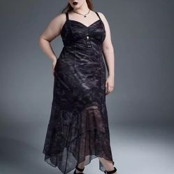 Torrid Nightfall Tiered Mesh Maxi Dress