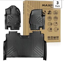 Floor Mats Fit for Ford F-150 (2015-2026) Supercrew Cap, Bucket Seats and 2nd Row Doesn't fit Underseat Storage | 1st & 2nd Row Set | Heavy Duty All W