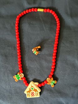 Vintage AVON Girl’s Christmas Necklace and Earrings Set