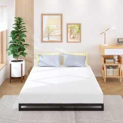 NIB 4 Inch Full Size Bed Frame No Box Spring Needed, Heavy Duty Metal Platform Beds with Sturdy Steal Slats for Mattress Foundation, Easy Assembly, No