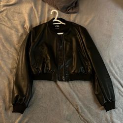 Cropped Zara Leather Jacket 