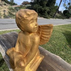 Large Gold Paper Mache Cherub 