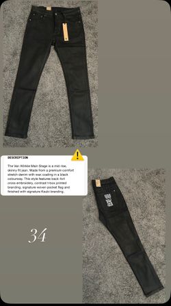 Black Ksubi Denim Jeans Brand New Size 34
