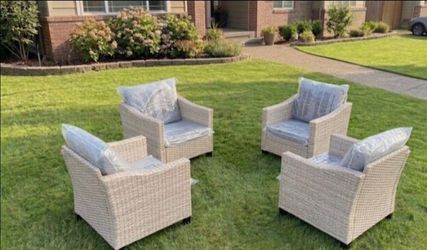 Tan patio furniture brand new 4-Piece patio chair set outdoor patio set ✅🆕☑️