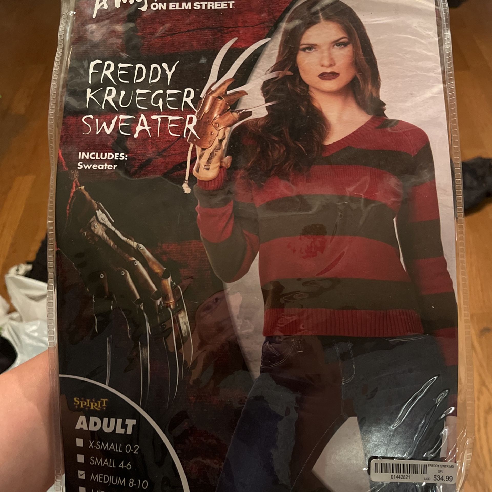 Adult Freddy Krueger, Sweater Halloween Costume
