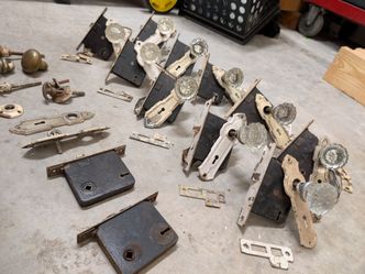 12 Vintage Door Hardware, Mortise Sets